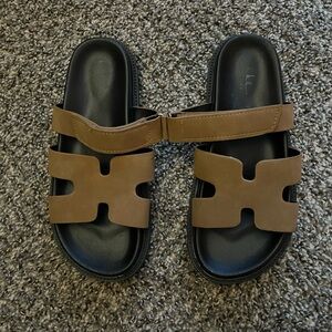 Brown Slide Sandals